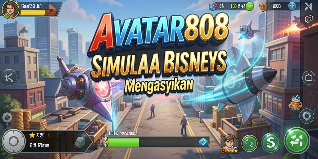 Tampilan gameplay AVATAR808 dengan elemen strategis Tycoon.