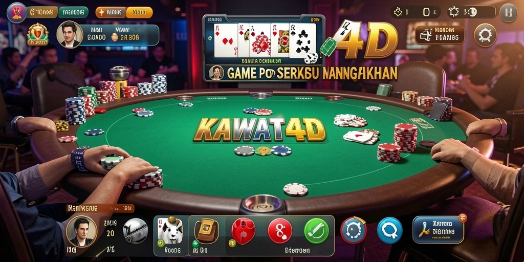 Screenshot KAWAT4D menunjukkan pemain menikmati permainan Poker yang seru.