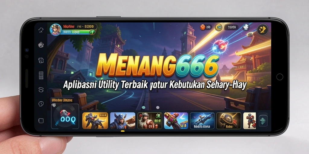Tampilan utama MENANG666 dengan berbagai fitur Utility yang bermanfaat.