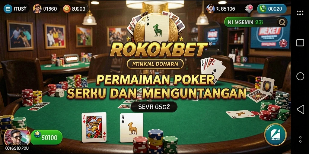 Tampilan seru gameplay ROKOKBET dalam permainan Poker.